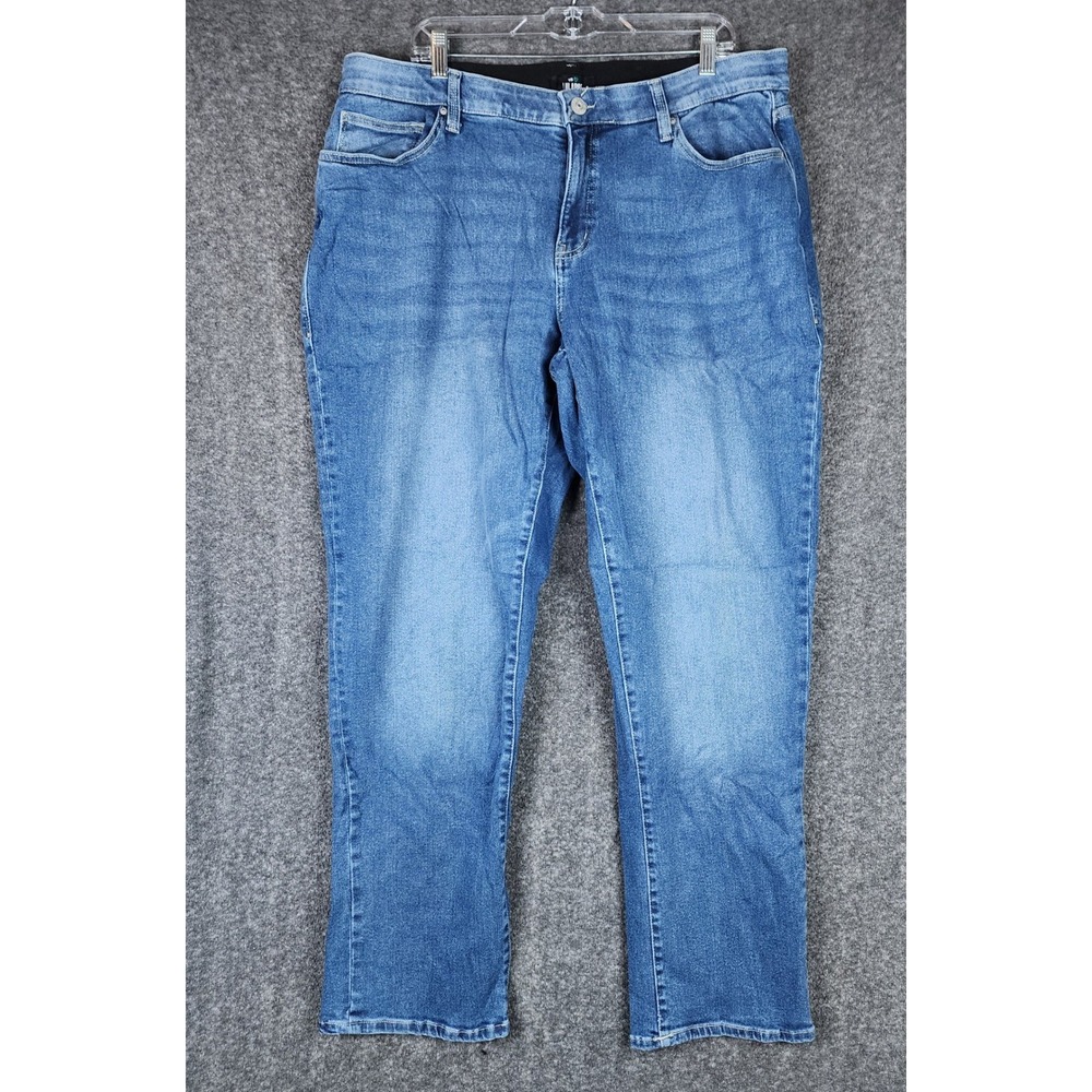 LuLaRoe Jeans Womens 38 Magic Waist Straight Blue Stretch Denim EUC